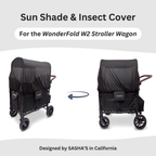 SASHA'S sun shade and insect cover for WonderFold W2 stroller wagon