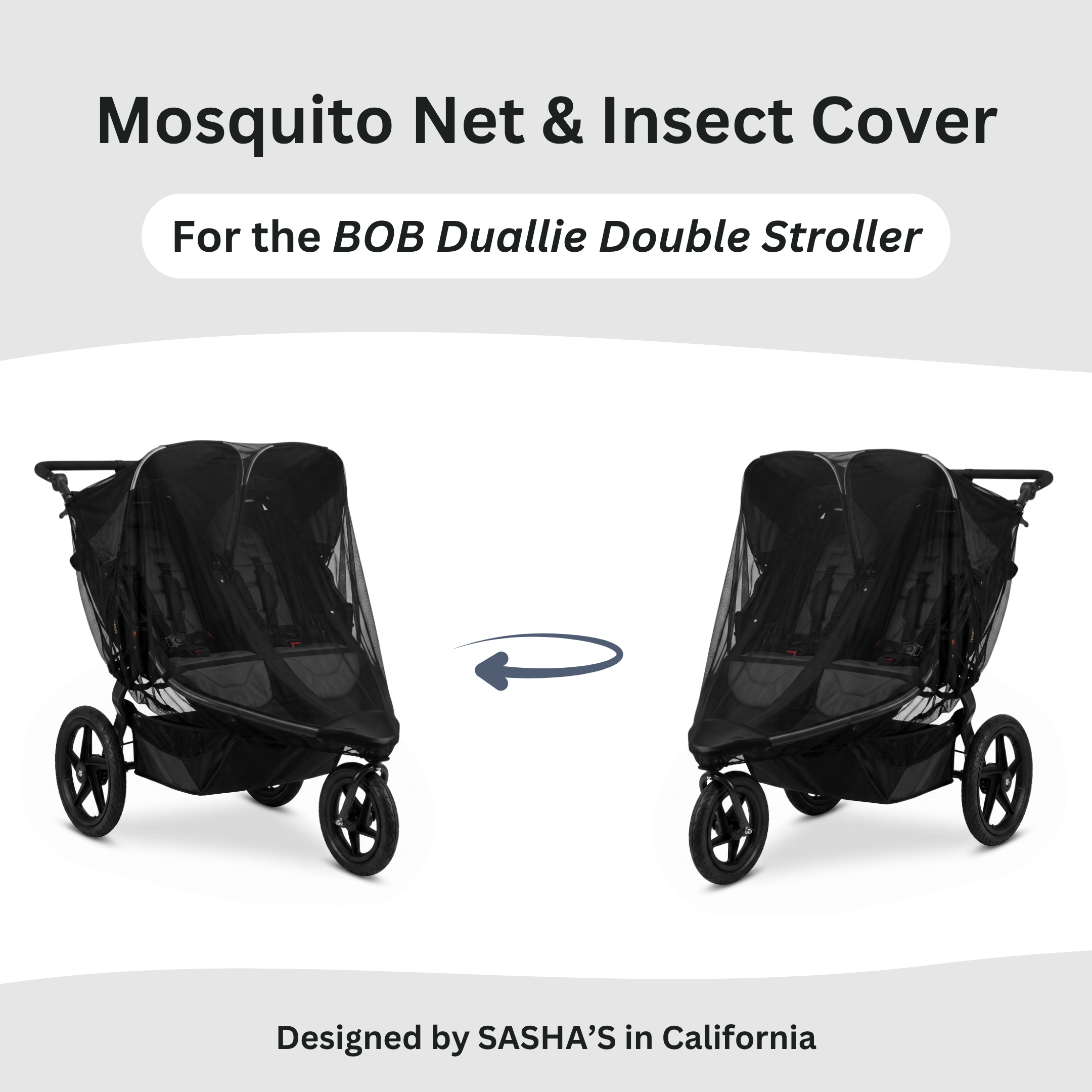 SASHA'S mosquito net for BOB Duallie Double Stroller