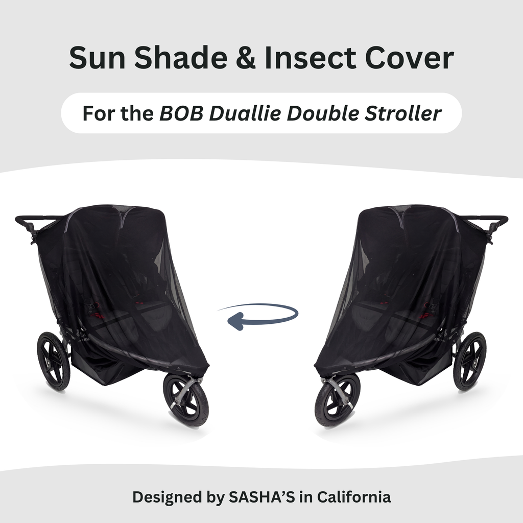 SASHA'S sun shade and insect cover for BOB Duallie Double Stroller