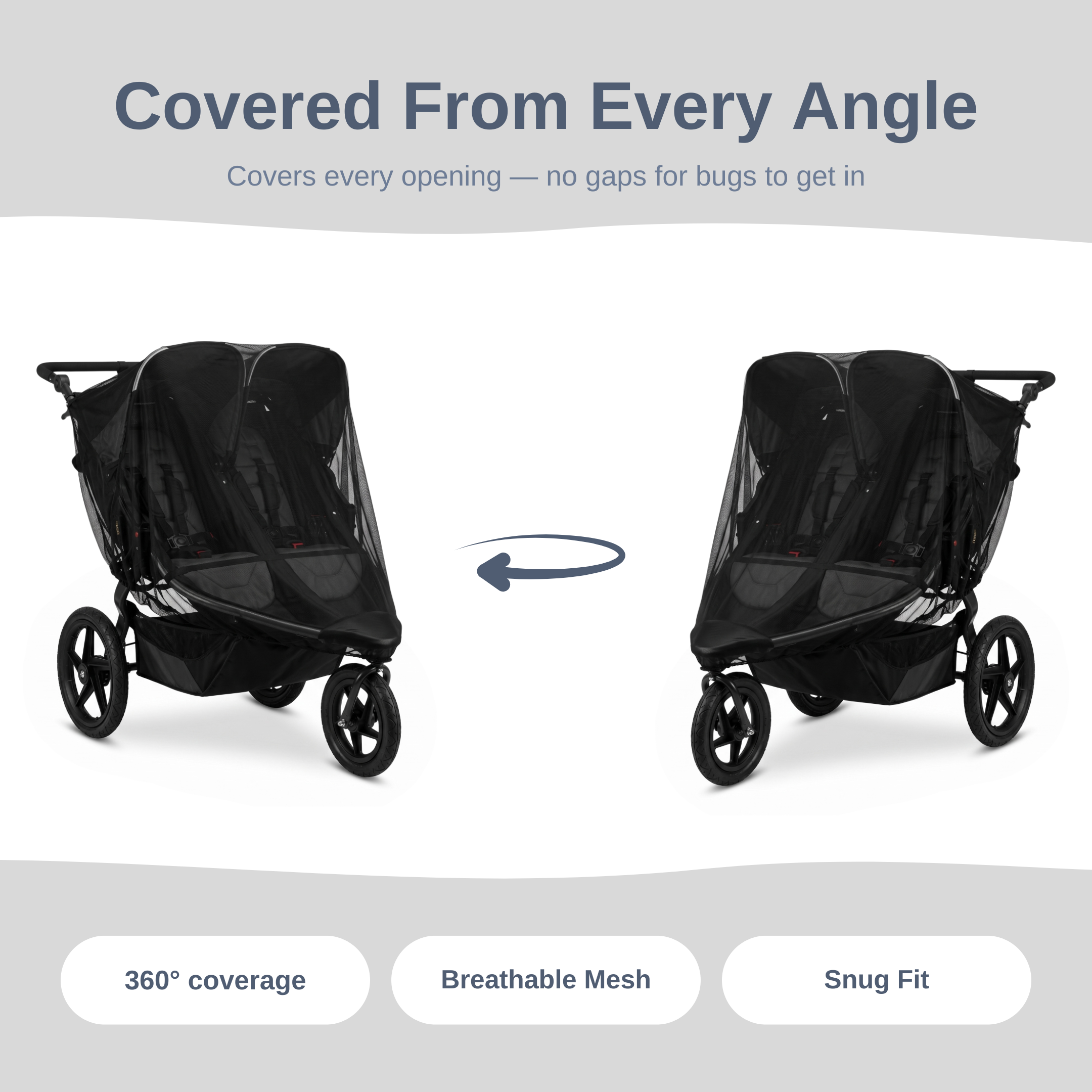 SASHA'S mosquito net for BOB Duallie Double Stroller