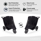 SASHA'S sun shade and insect cover for BOB Duallie Double Stroller