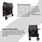 SASHA'S sun shade and insect cover for WonderFold W2 stroller wagon