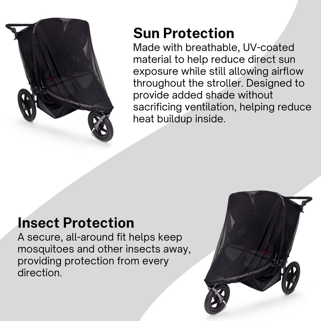 SASHA'S sun shade and insect cover for BOB Duallie Double Stroller