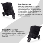SASHA'S sun shade and insect cover for BOB Duallie Double Stroller