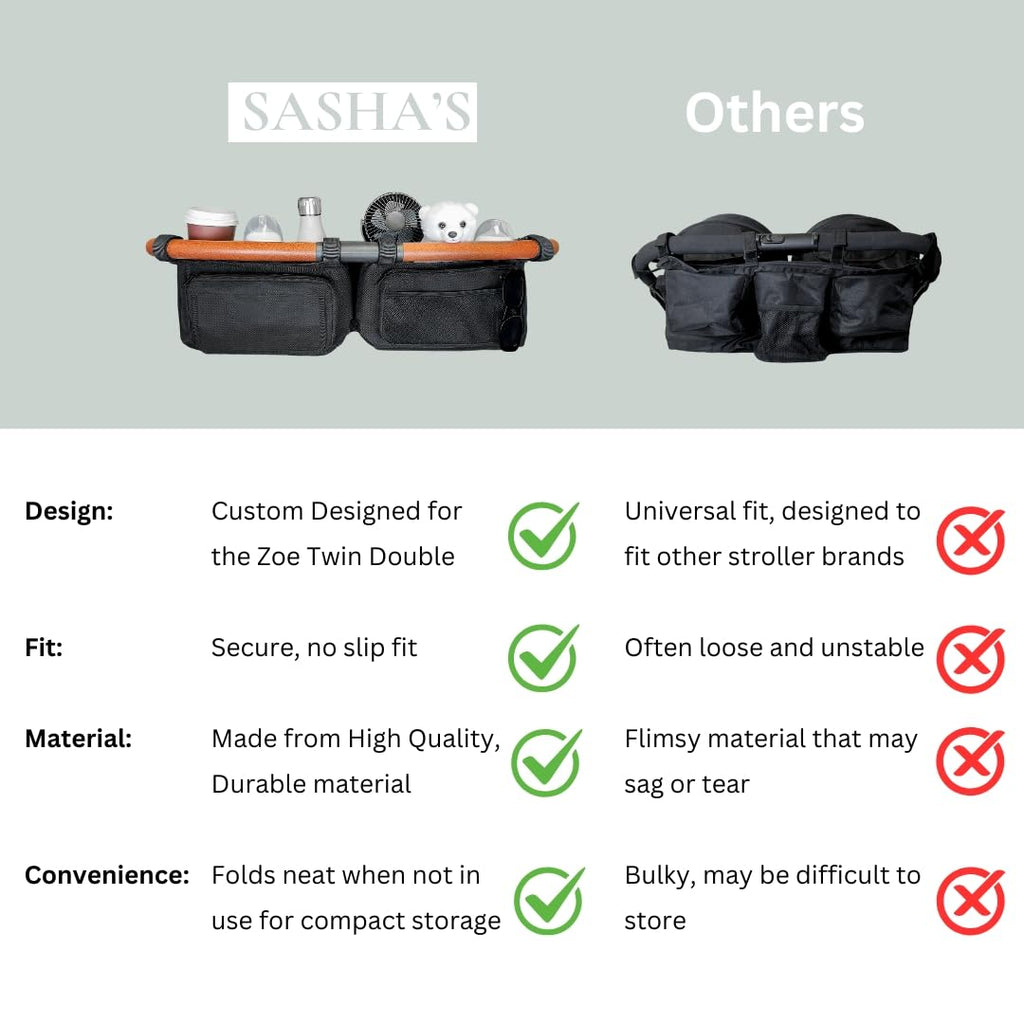Stroller Organizer for Zoe Twin Double Stroller (Empty Bag)