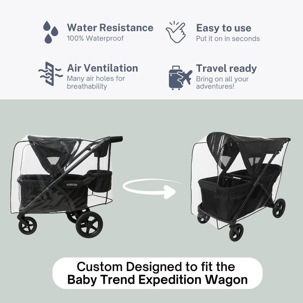 Rain Cover for Baby Trend Expedition Stroller Wagon/Wagon Plus