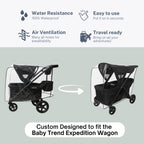 Rain Cover for Baby Trend Expedition Stroller Wagon/Wagon Plus