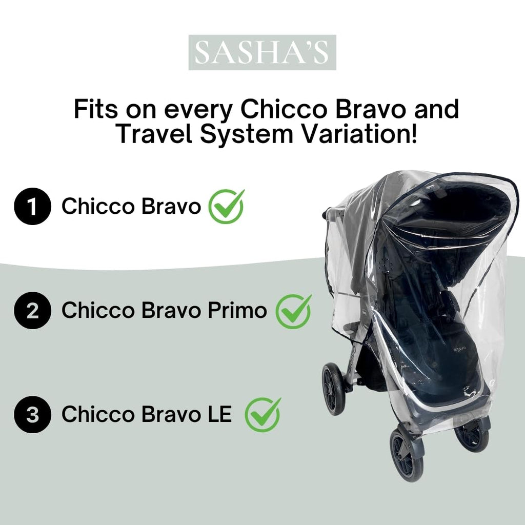 Rain Cover for Chicco Bravo Trio & Primo Travel Systems
