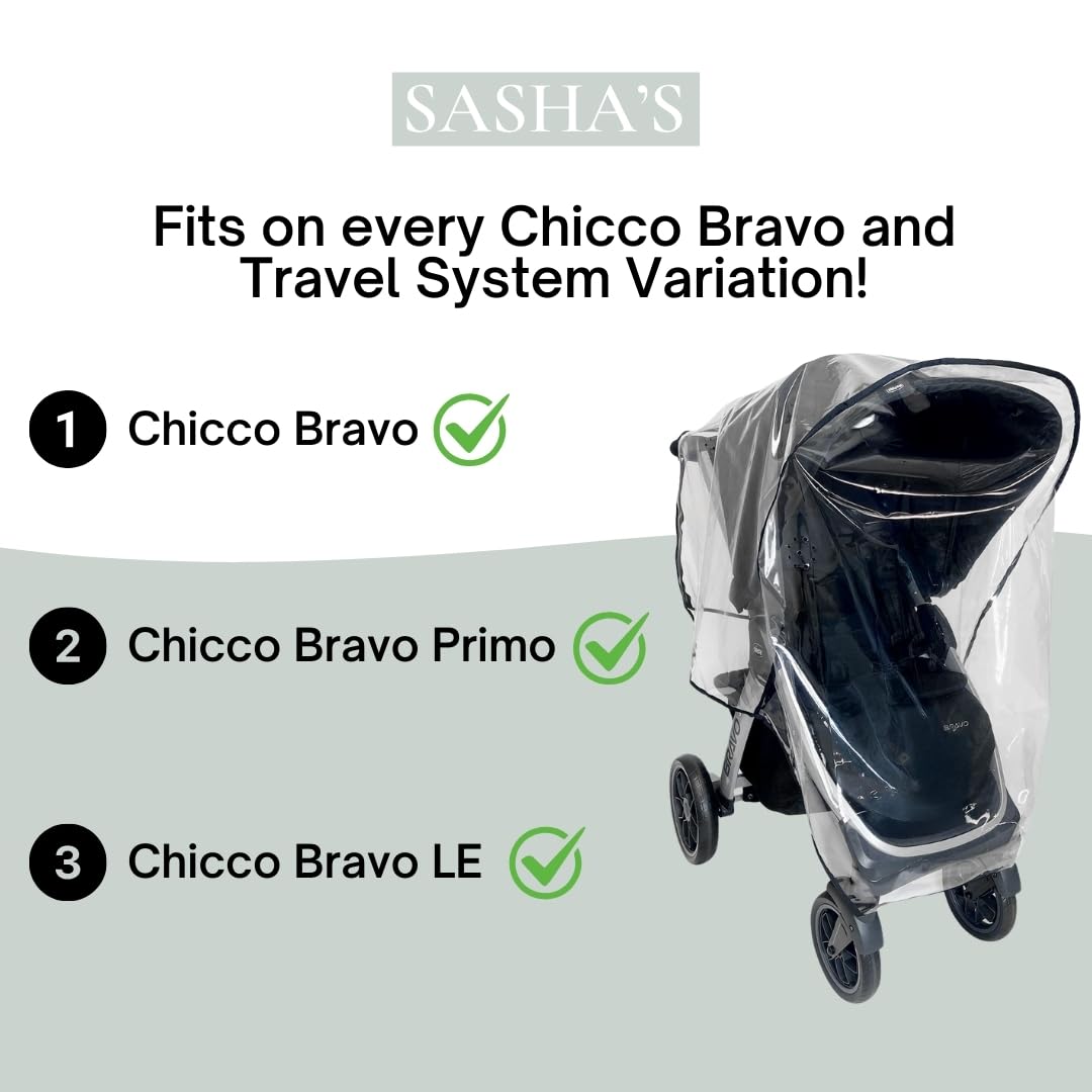 Rain Cover for Chicco Bravo Trio & Primo Travel Systems