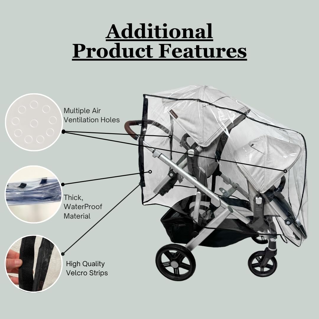 Rain Cover for UPPAbaby Vista V2/V3 Double Stroller