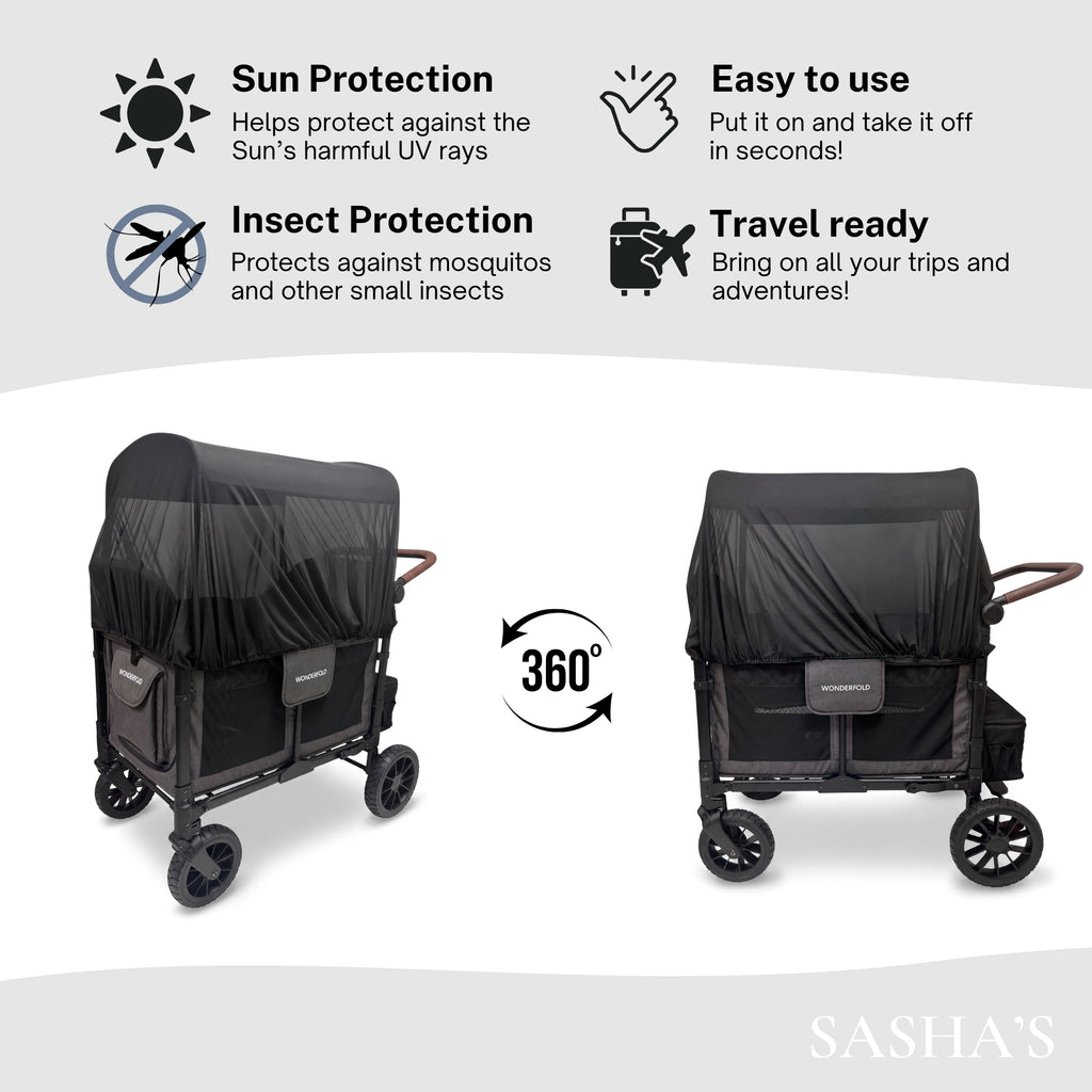 Sun Shade & Insect Cover for WonderFold W4 Original, W4 Luxe, and W4 Elite