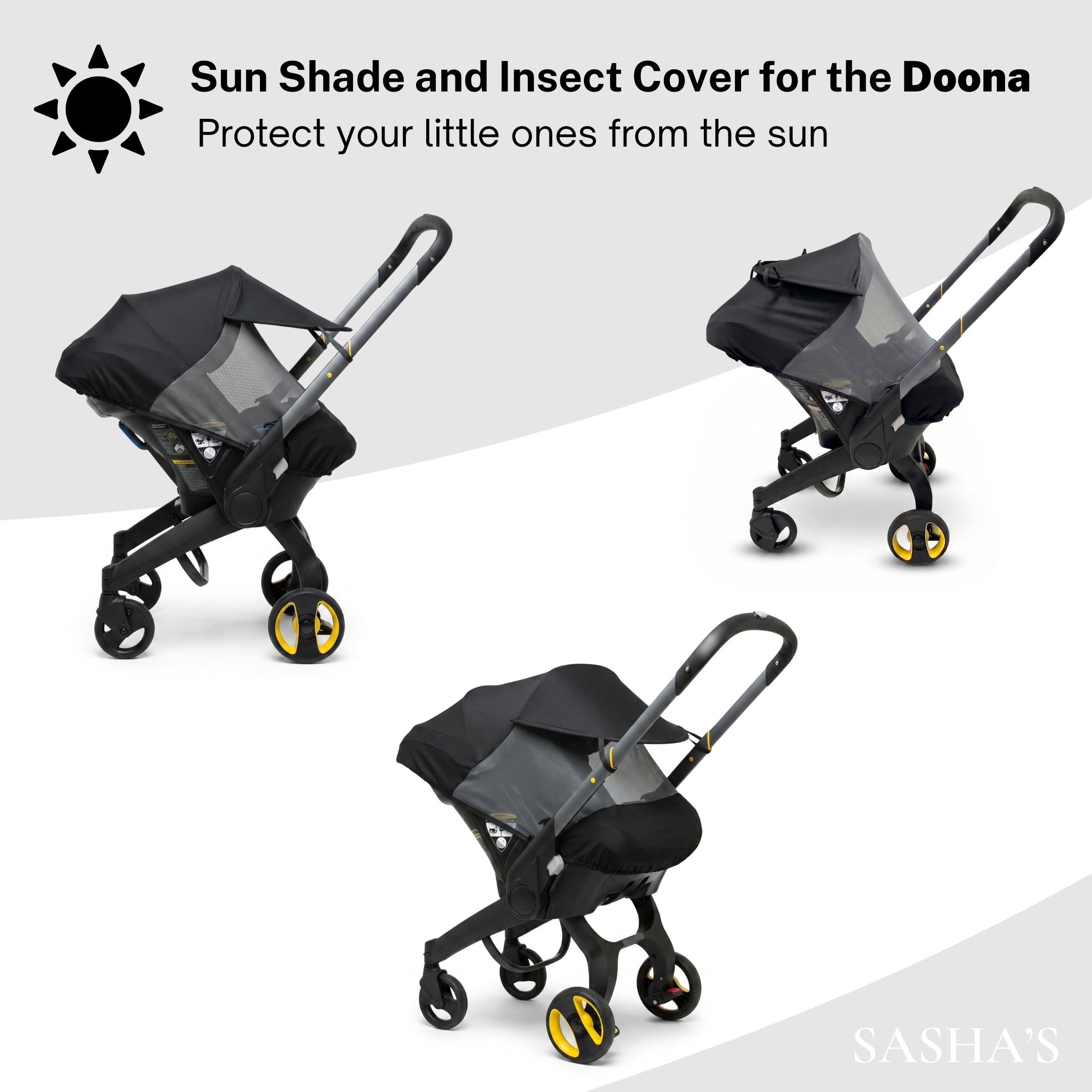 Sun Shade & Insect Cover for the Doona Infant Car Seat Stroller