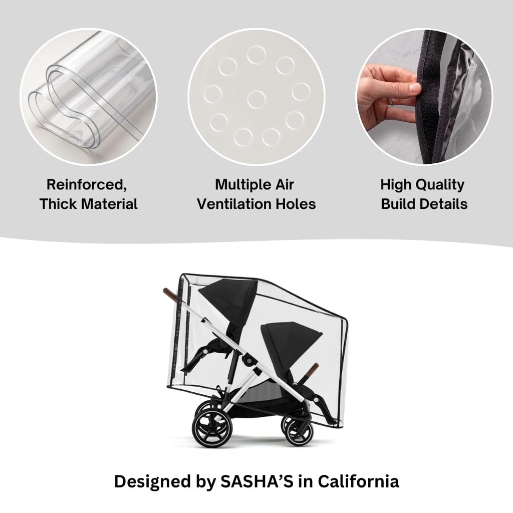 Rain Cover for Cybex Gazelle S Double Stroller by SASHA'S - build quality