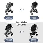 SASHA'S sun shade and insect cover for UPPAbaby Vista V2 V3 stroller