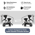 Rain Cover for Cybex Gazelle S Double Stroller by SASHA'S - features