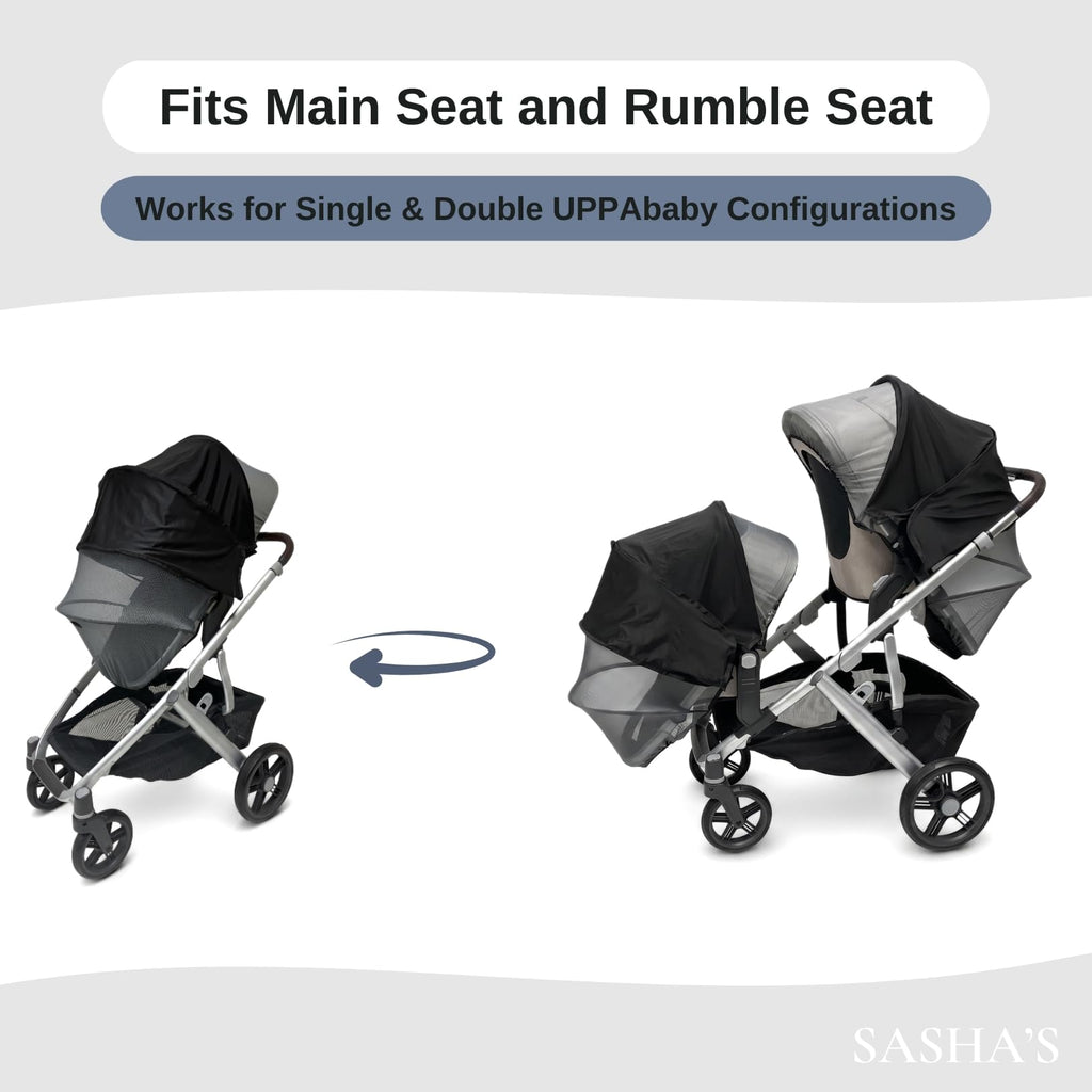SASHA'S sun shade and insect cover for UPPAbaby Vista V2 V3 stroller