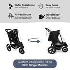 Rain cover for BOB Gear single jogging strollers – detail view