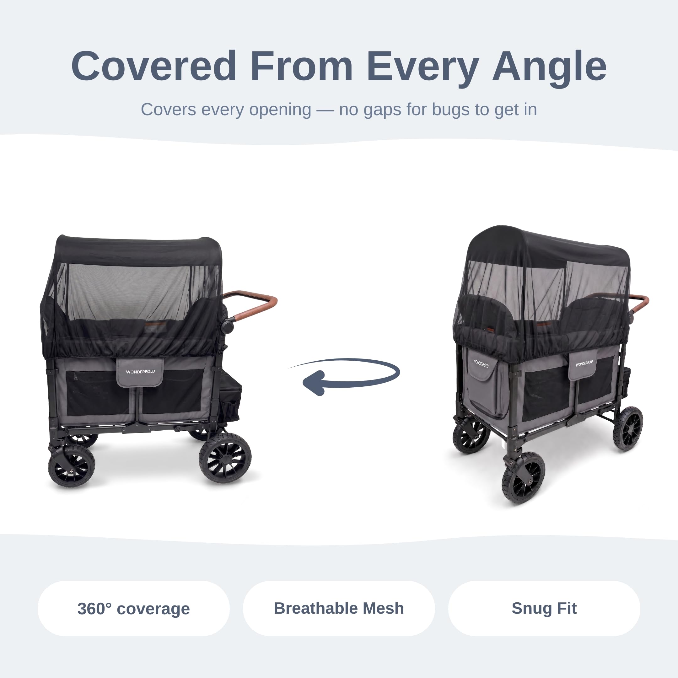 SASHA'S mosquito net for WonderFold W4 stroller wagon