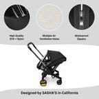 SASHA'S Rain and Wind Cover for Doona Infant Car Seat Stroller, Clear