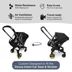SASHA'S Rain and Wind Cover for Doona Infant Car Seat Stroller, Clear