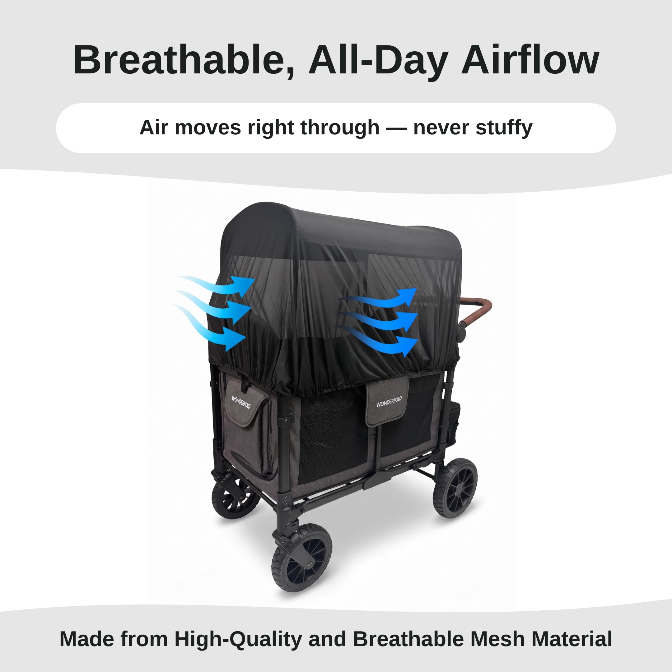 SASHA'S sun shade and insect cover for WonderFold W4 stroller wagon