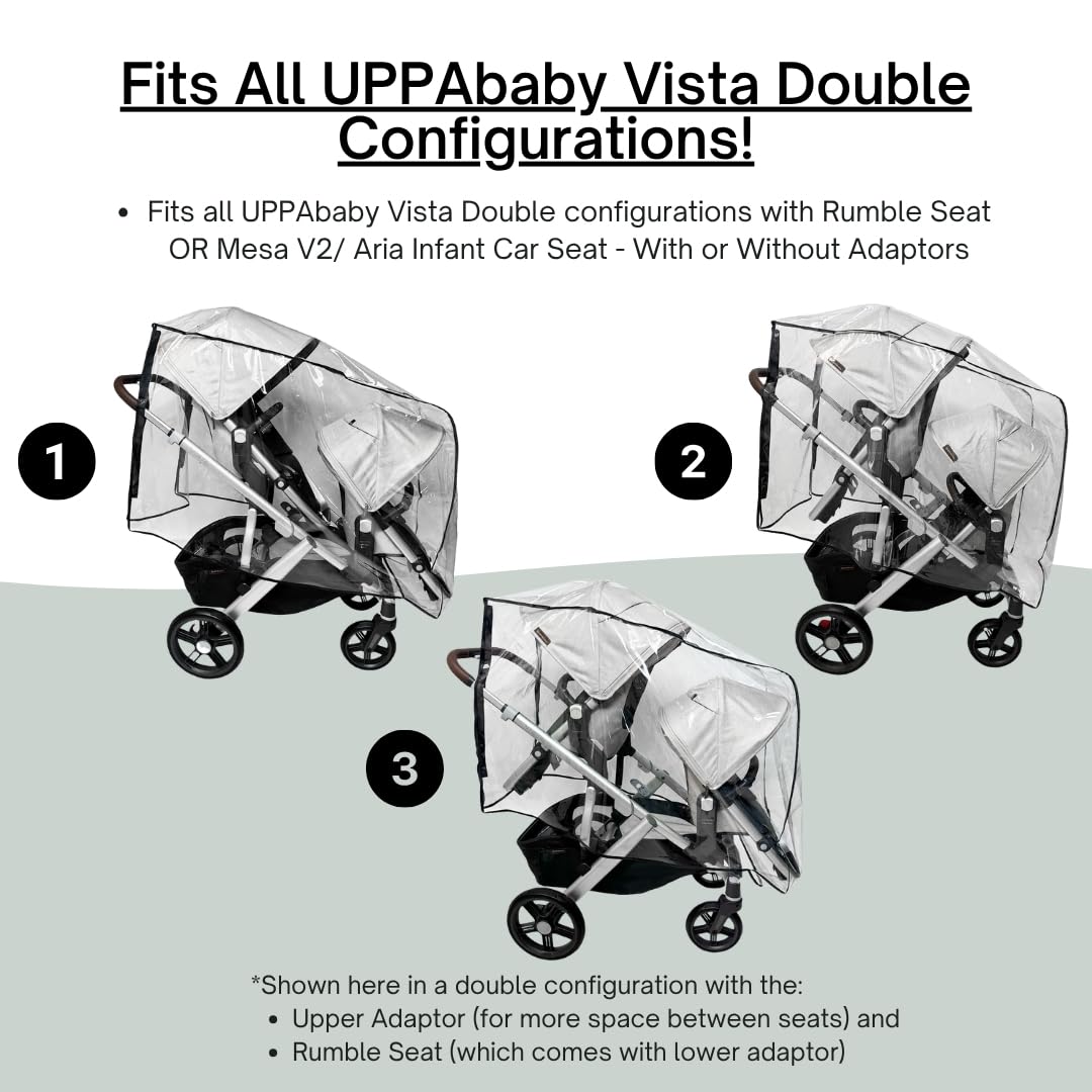 bob duallie stroller rain cover Rain Cover for UPPAbaby Vista V2/V3 Double Stroller – SASHA'S