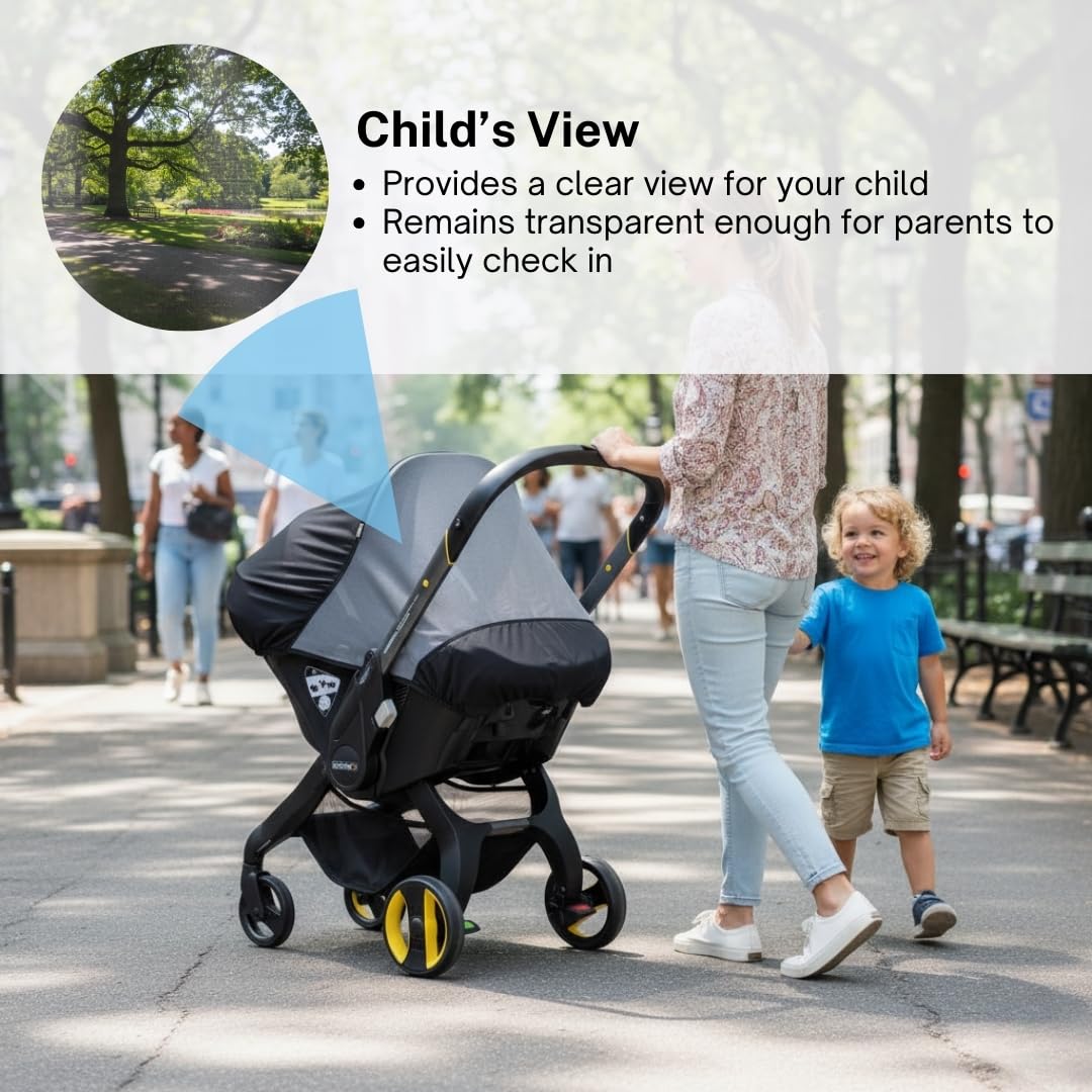 SASHA'S Sunshade & Insect Cover Compatible with The Doona Infant Car Seat Stroller (Stroller not Included)