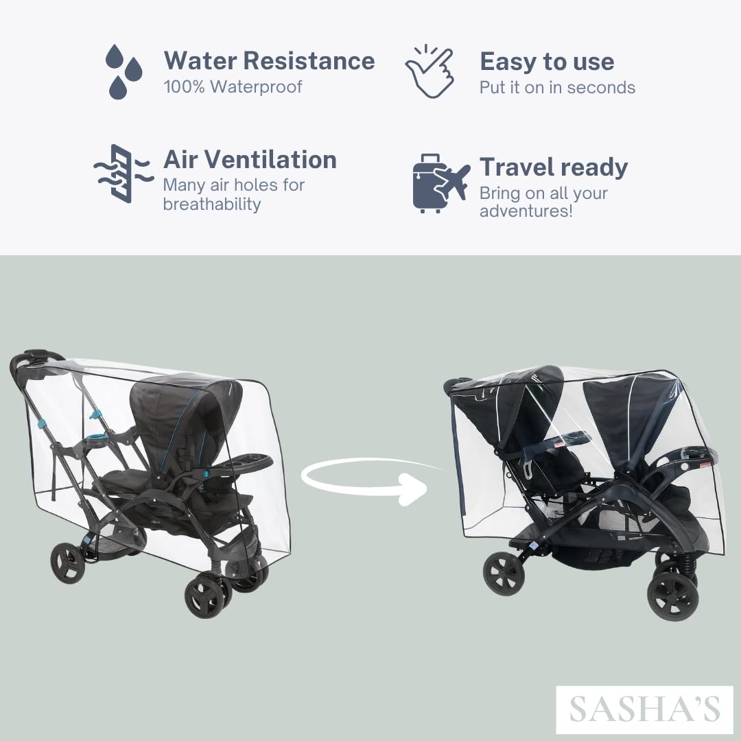 Rain Cover for Baby Trend Sit N Stand Ultra & Sit N Stand Double Strollers