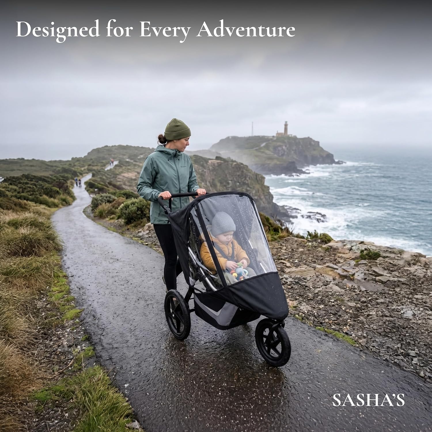 Rain cover for BOB Gear single jogging strollers – lifestyle