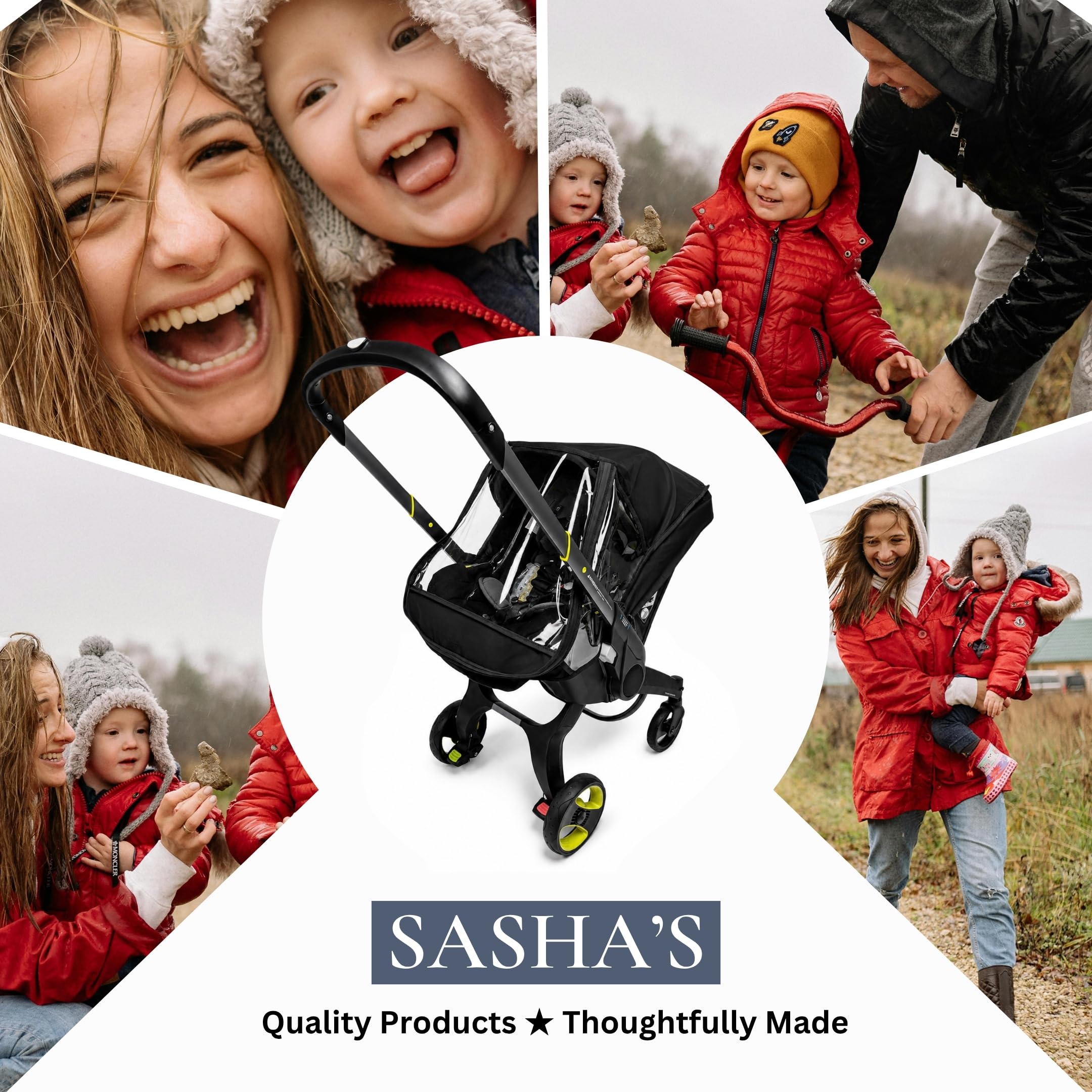 SASHA'S Rain and Wind Cover for Doona Infant Car Seat Stroller, Clear