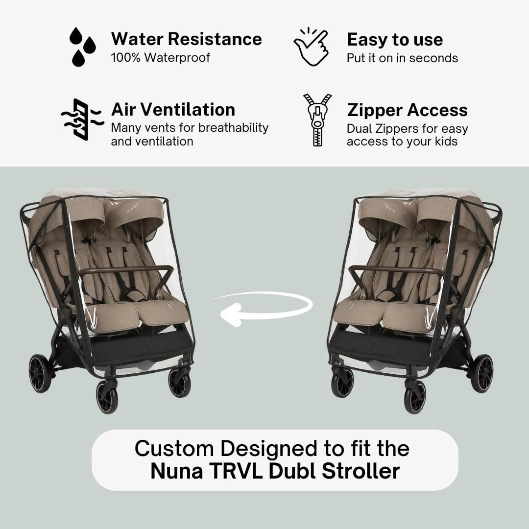 Rain Cover for Nuna TRVL Dubl