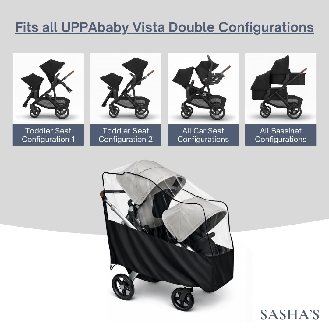 Rain Cover for UPPAbaby Vista V2/V3 Double Stroller