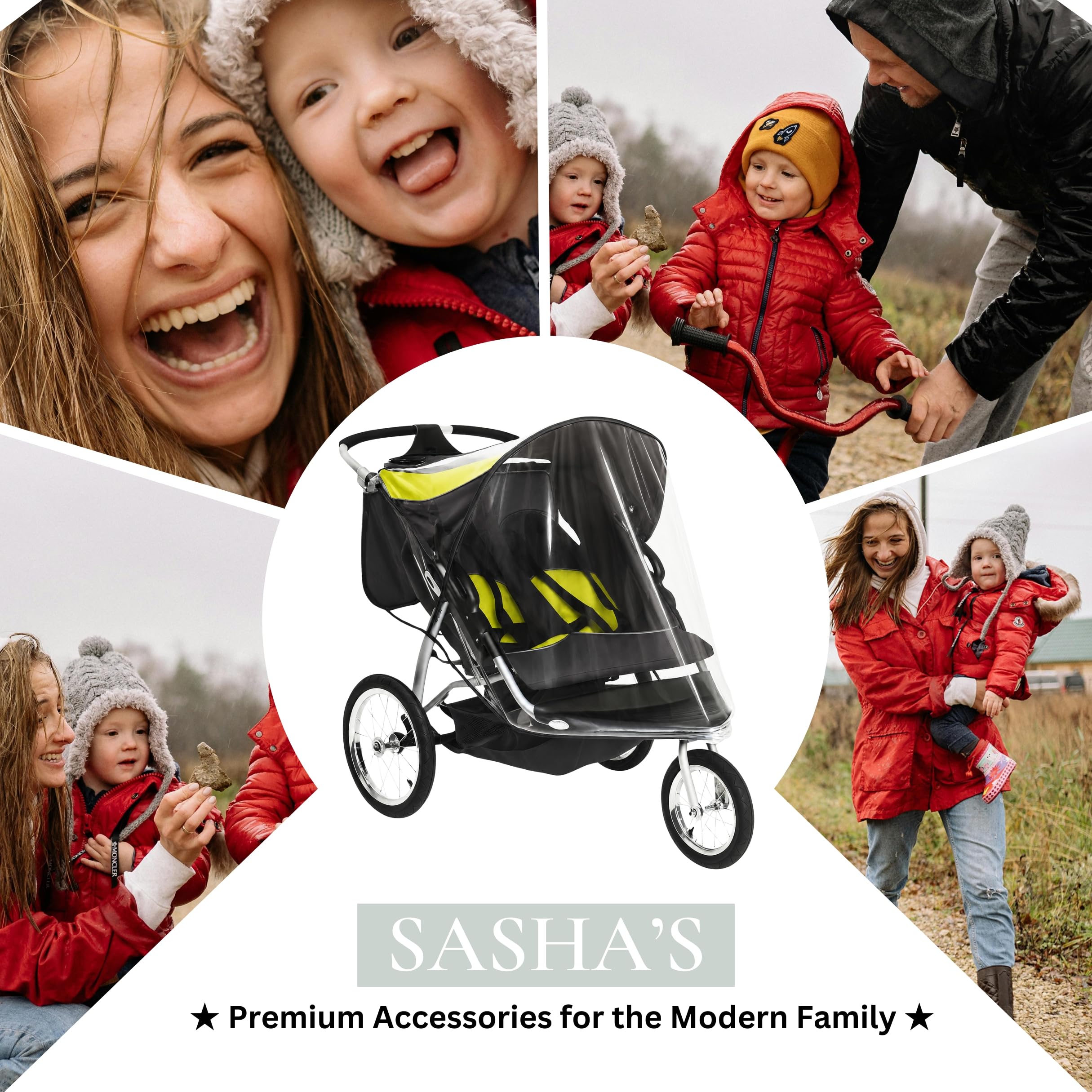 SASHA'S Double Rain Cover for Baby Trend Expedition Double Jogger (Jogger not Included) NOT Compatible with Baby Trend Navigator Made in USA