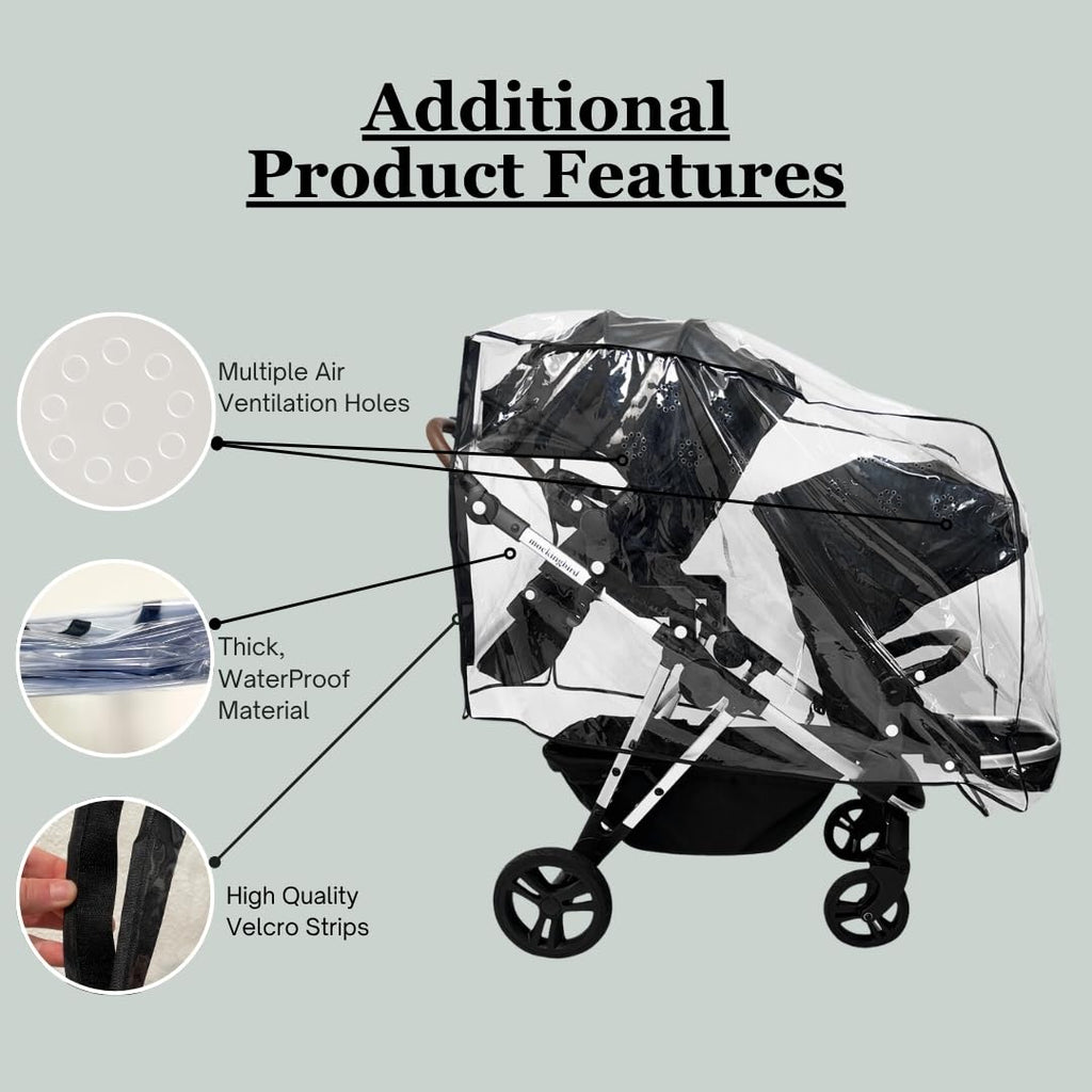 Rain Cover for Mockingbird Single-to-Double 2.0 Stroller with Second Seat Kit 2.0