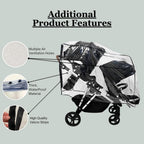 Rain Cover for Mockingbird Single-to-Double 2.0 Stroller with Second Seat Kit 2.0