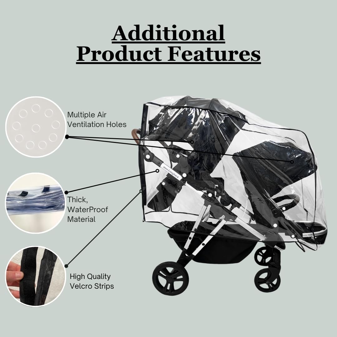 Rain Cover for Mockingbird Single-to-Double 2.0 Stroller with Second Seat Kit 2.0