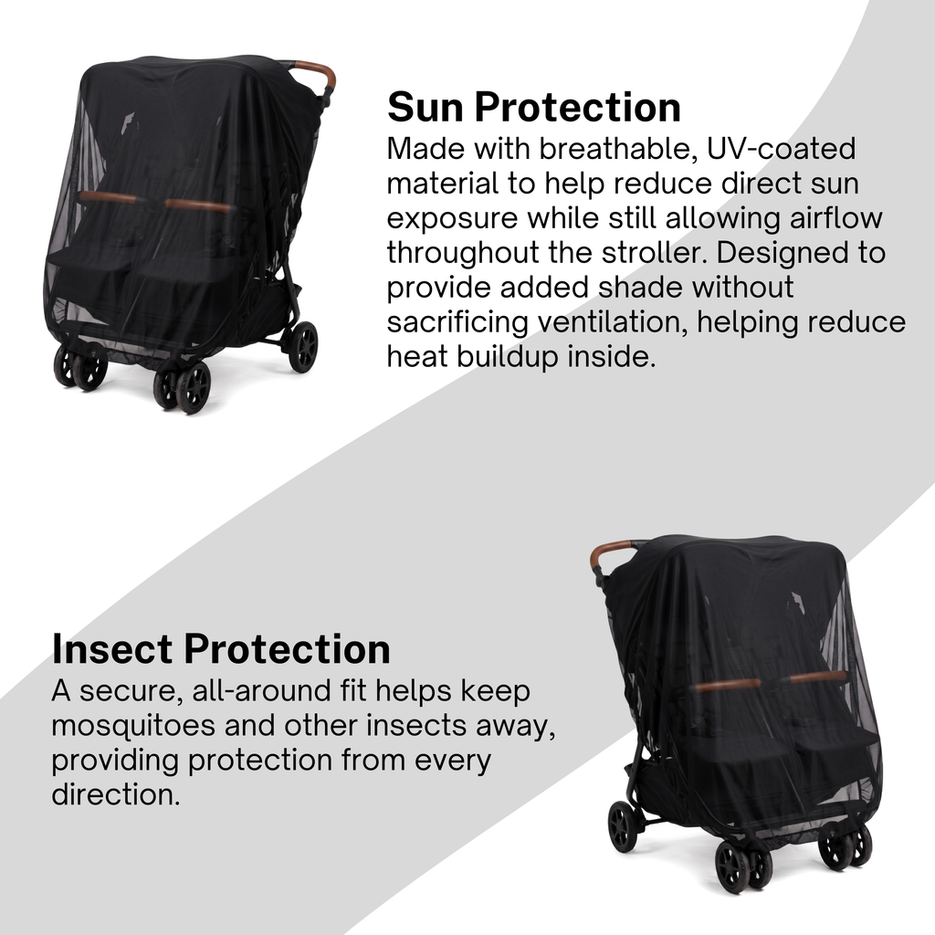 Sun Shade & Insect Cover for Zoe Twin Double Stroller