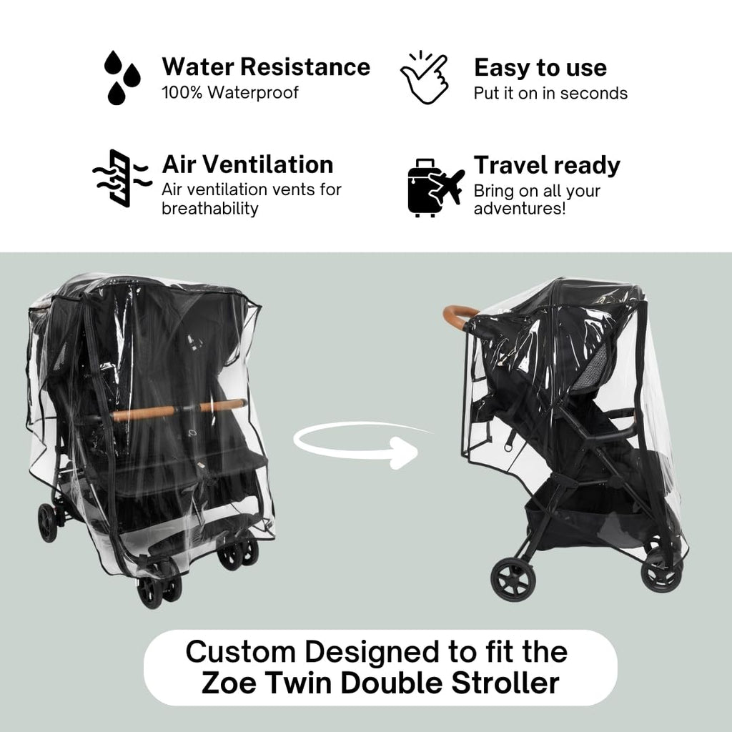 Rain Cover for Zoe Twin Double Stroller