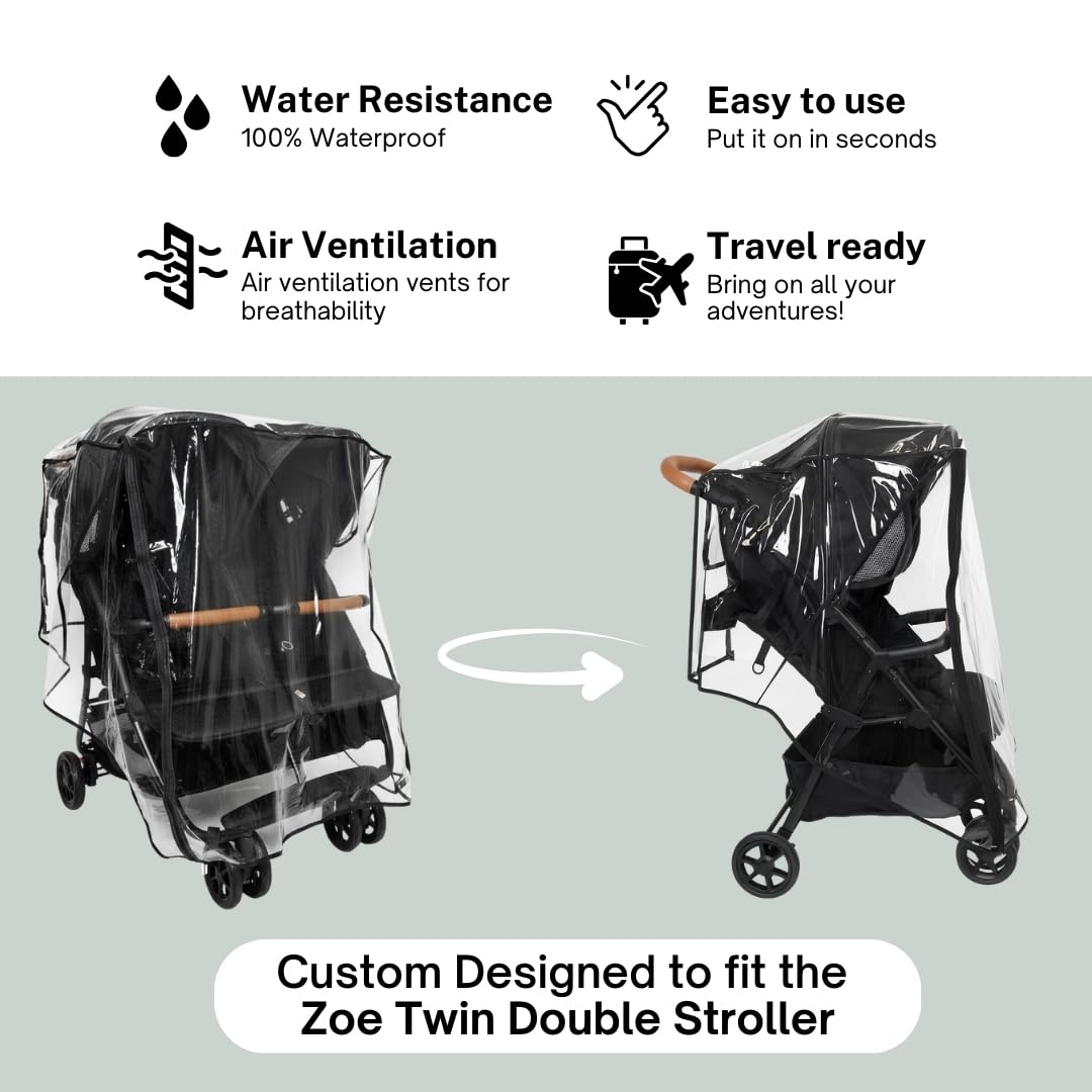 Rain Cover for Zoe Twin Double Stroller