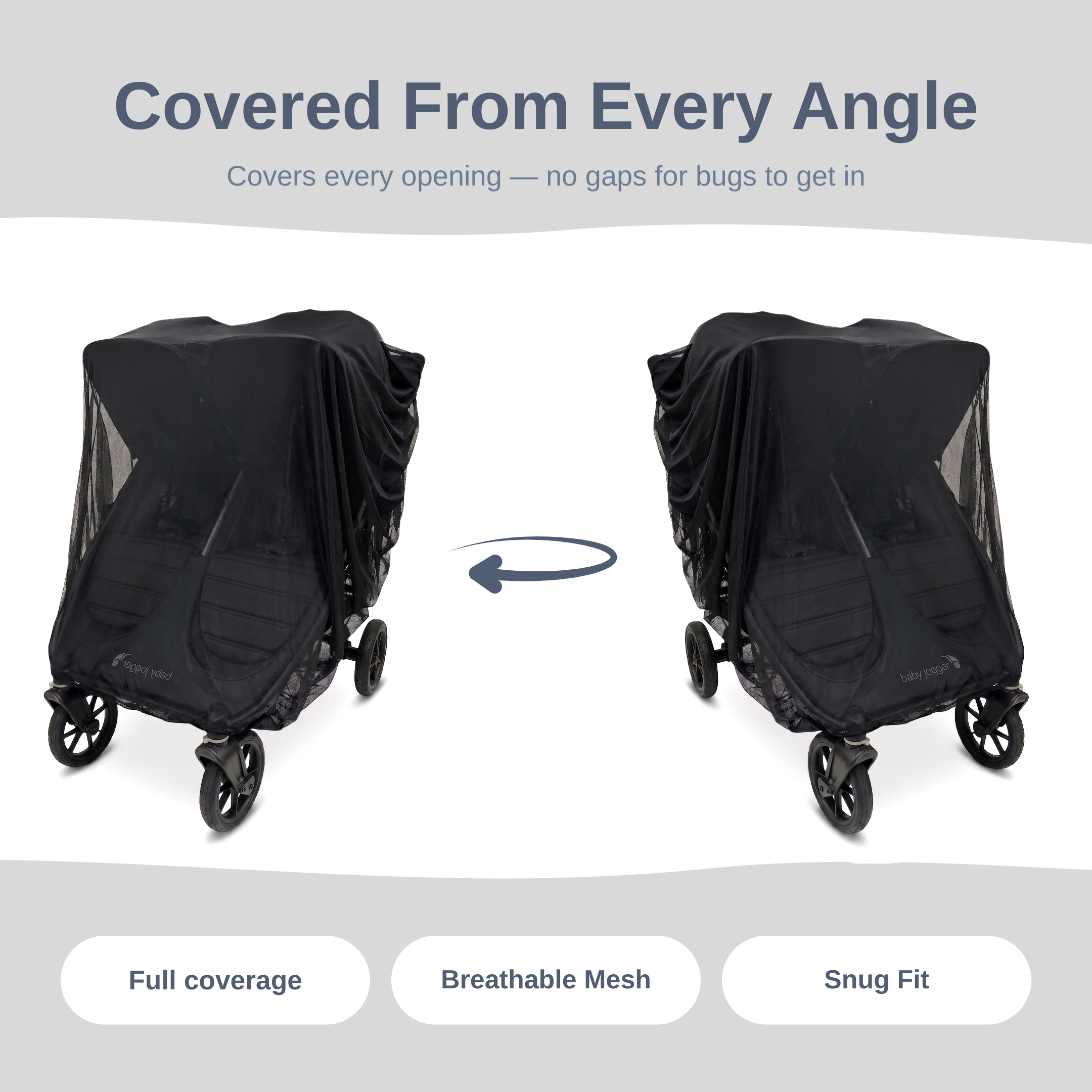 SASHA'S mosquito net for Baby Jogger City Mini GT2 Double