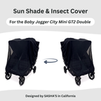 SASHA'S sun shade and insect cover for Baby Jogger City Mini GT2 Double