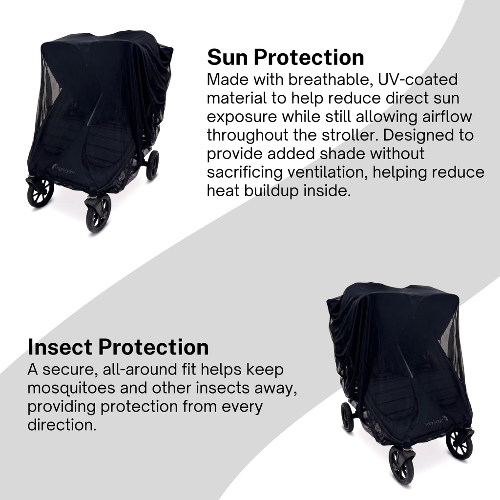 SASHA'S sun shade and insect cover for Baby Jogger City Mini GT2 Double