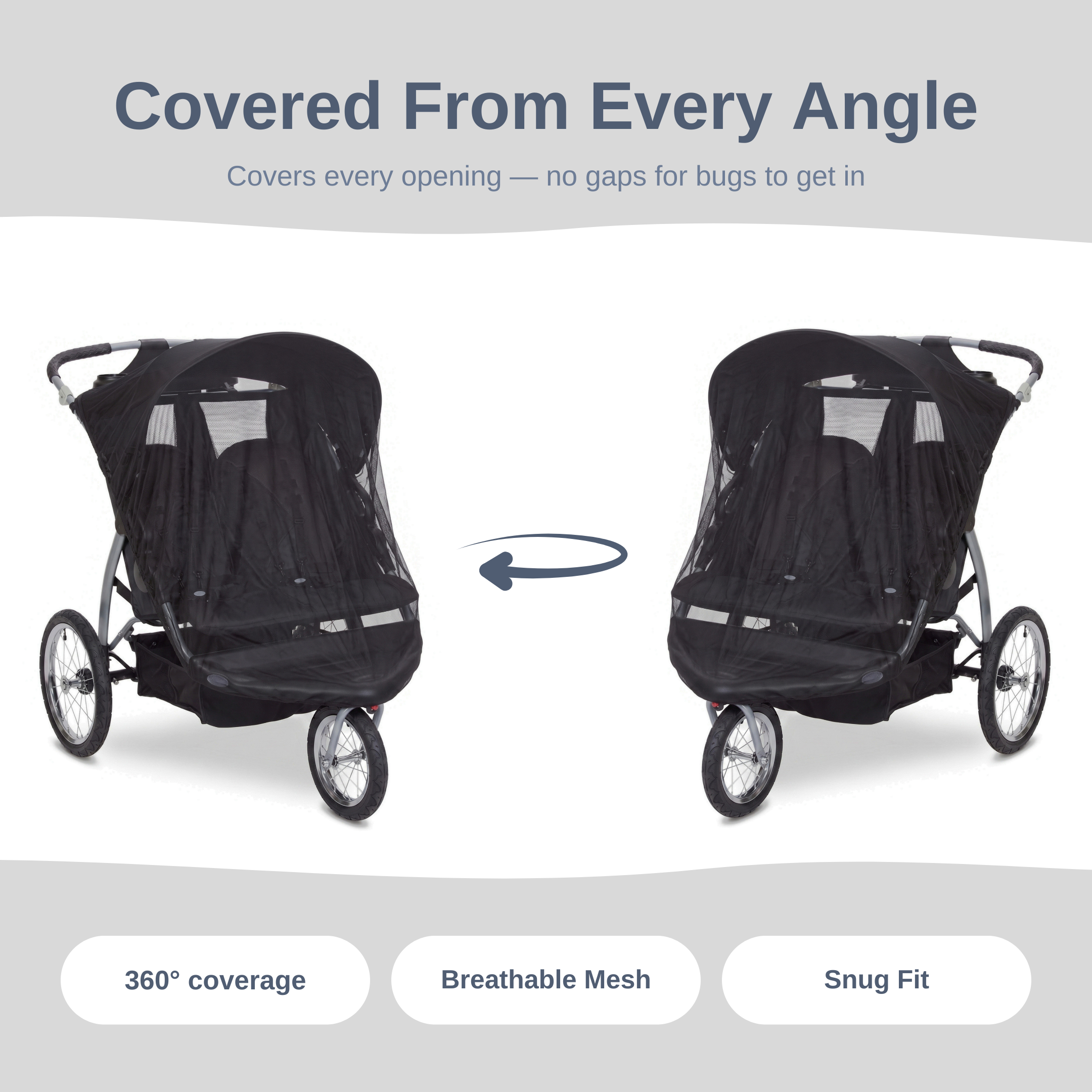 SASHA'S mosquito net for Baby Trend Double Stroller