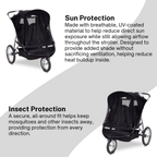 SASHA'S sun shade and insect cover for Baby Trend Double Stroller