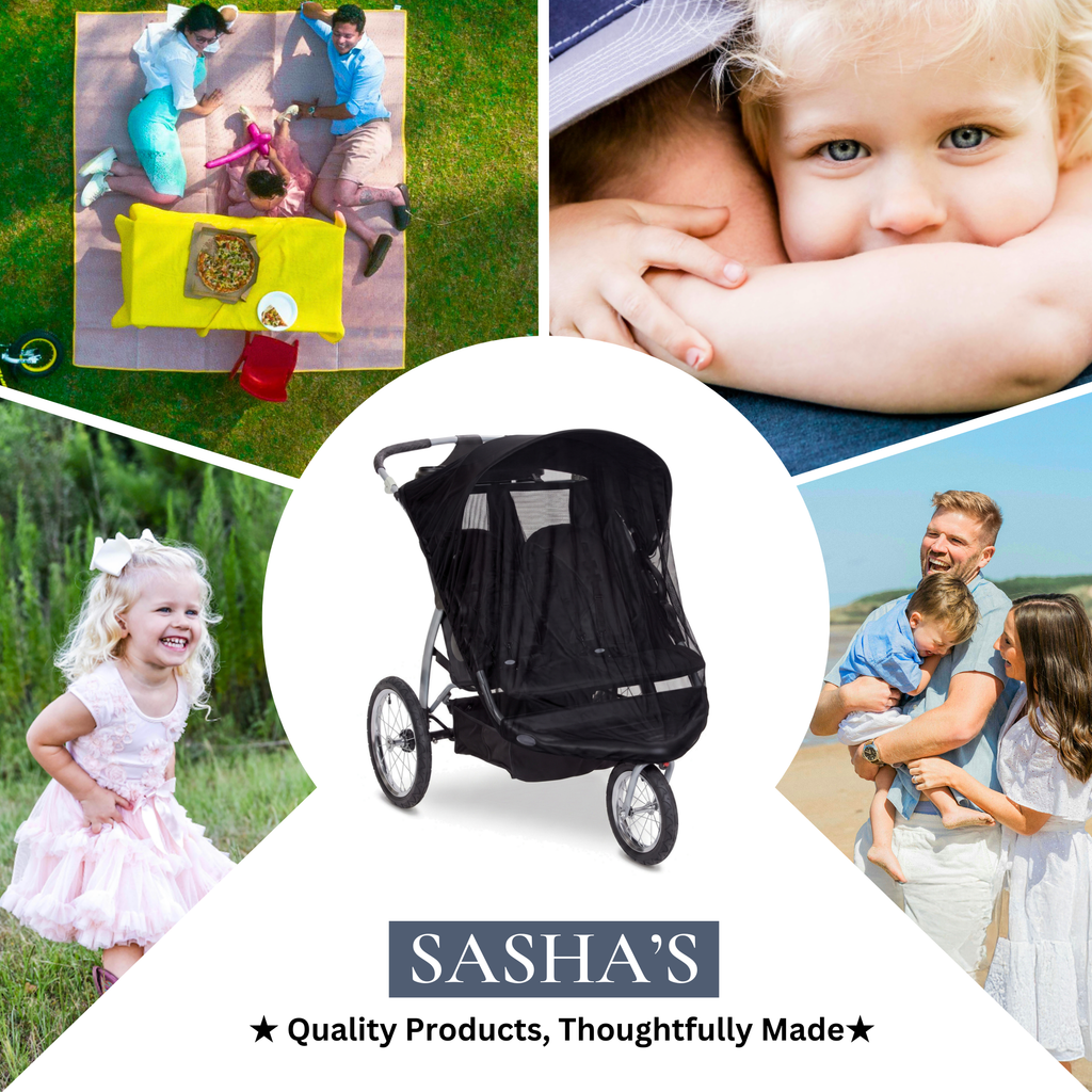 SASHA'S sun shade and insect cover for Baby Trend Double Stroller
