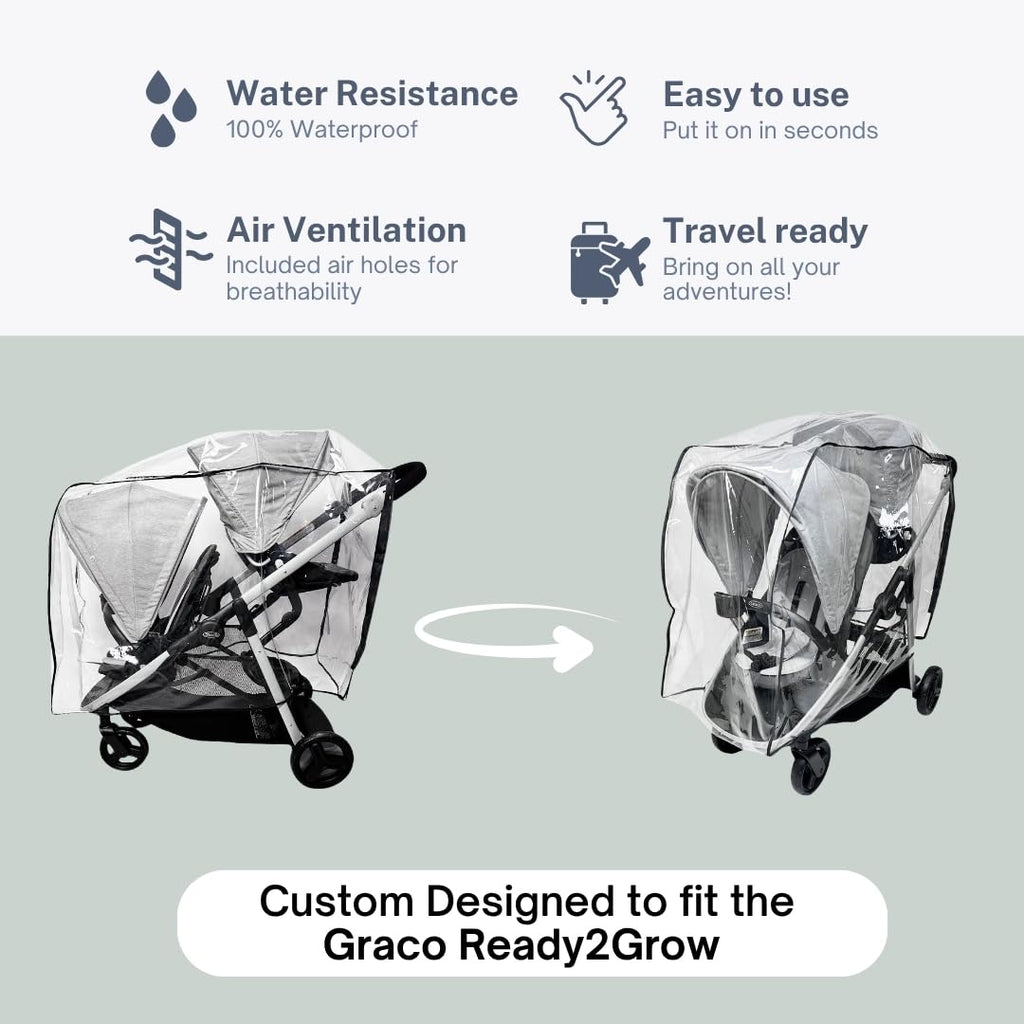 Rain Cover for Graco Ready2Grow LX 2.0 Double Stroller