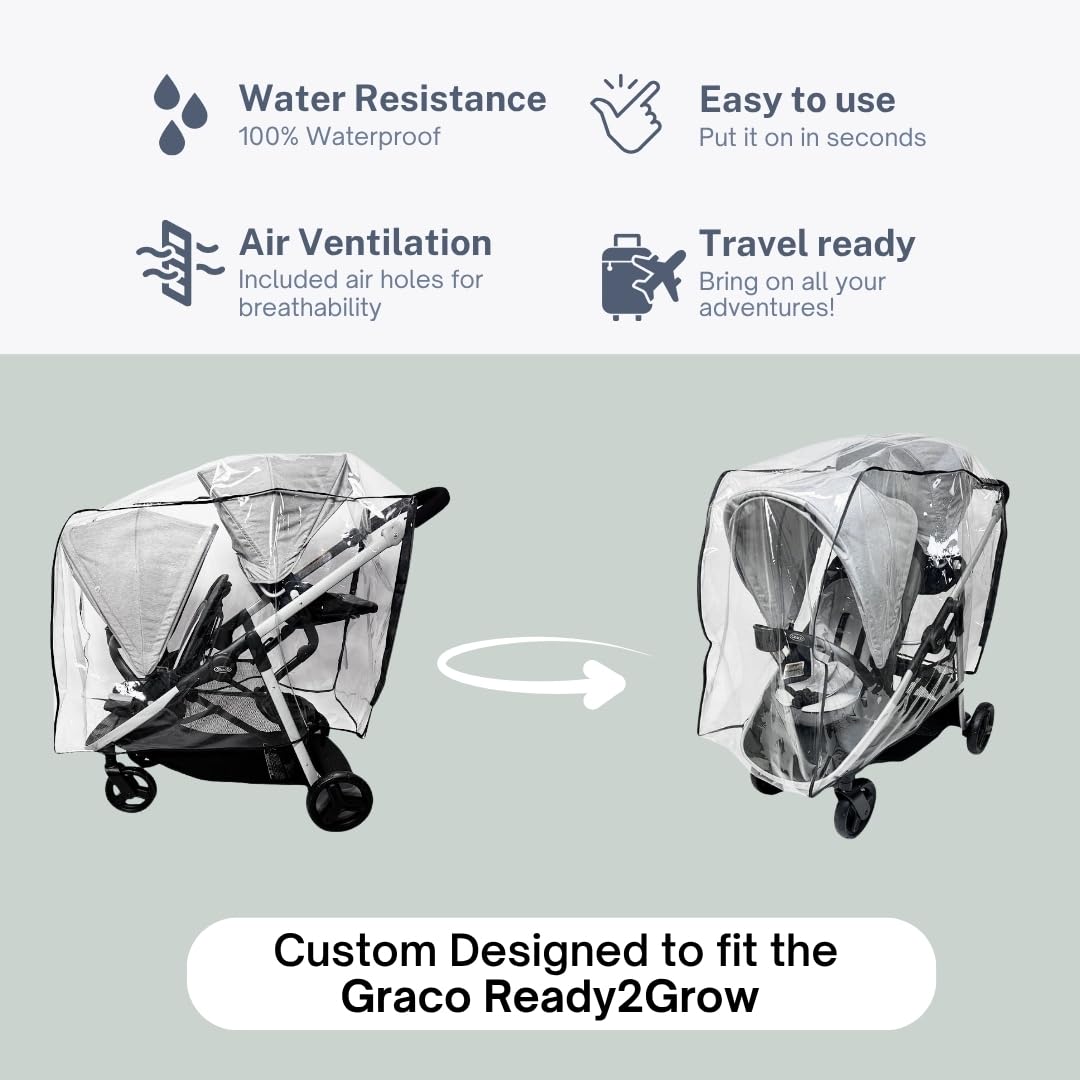 Rain Cover for Graco Ready2Grow LX 2.0 Double Stroller