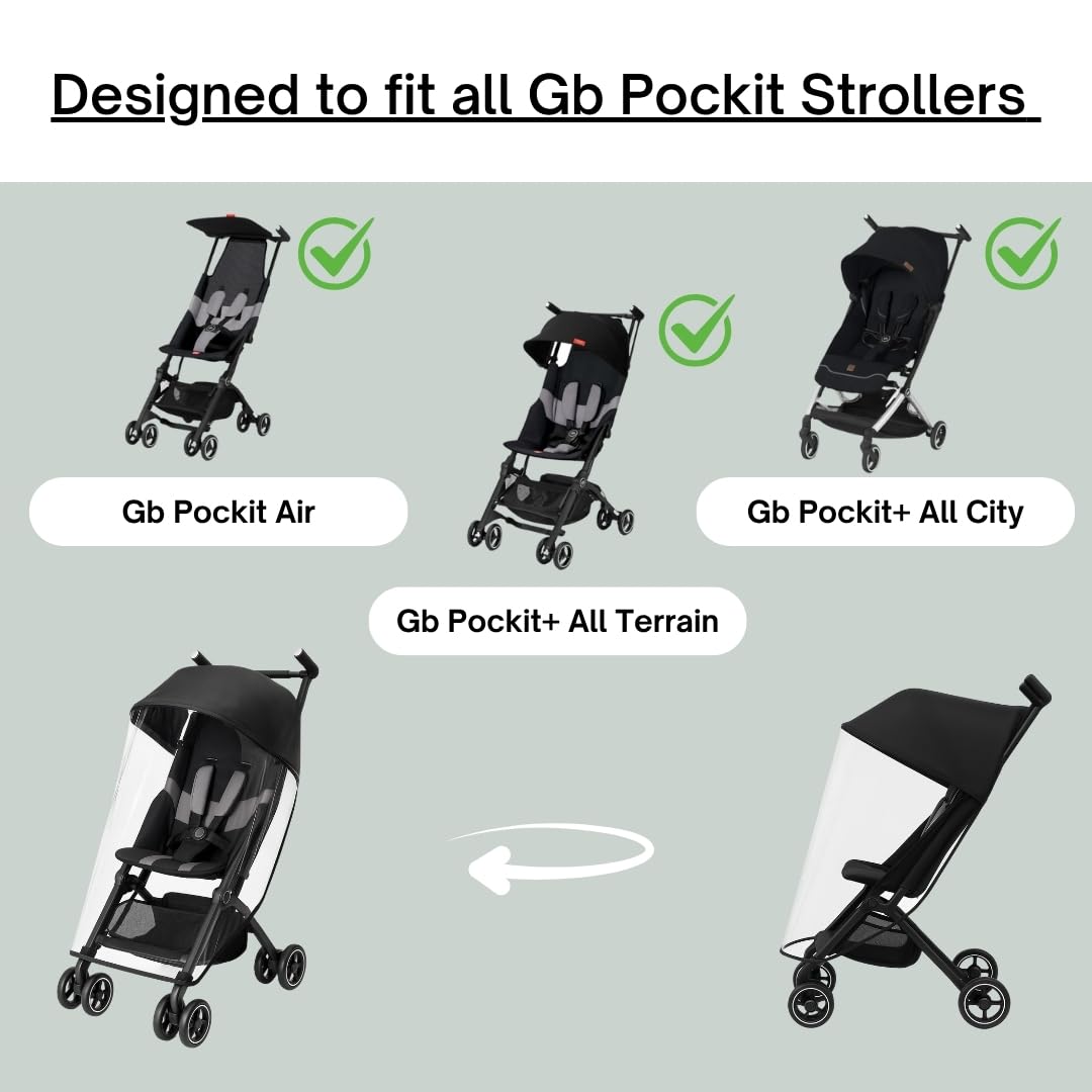 Rain Cover for gb Pockit+ All-Terrain, Pockit+ All-City, and Pockit Air Strollers