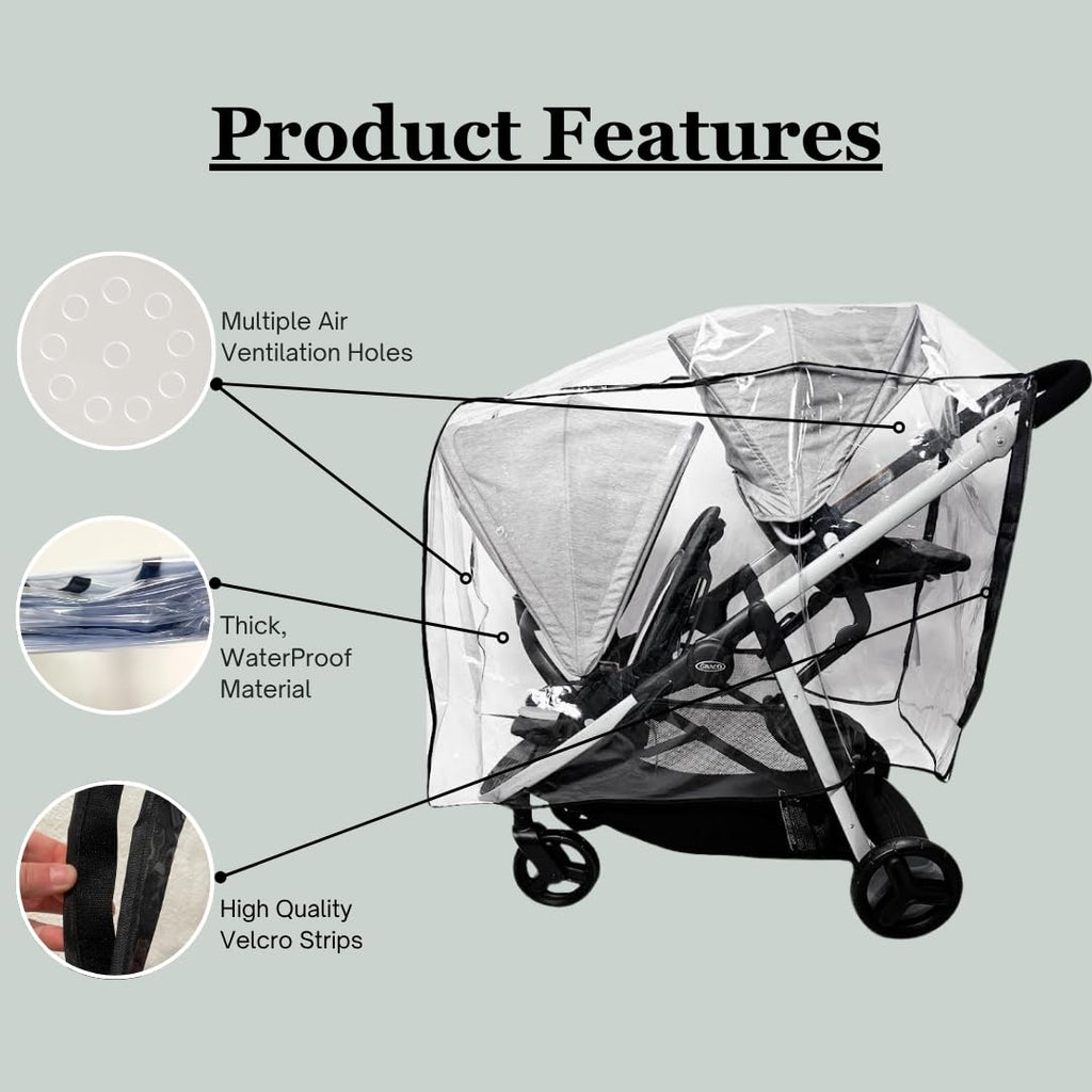 Rain Cover for Graco Ready2Grow LX 2.0 Double Stroller