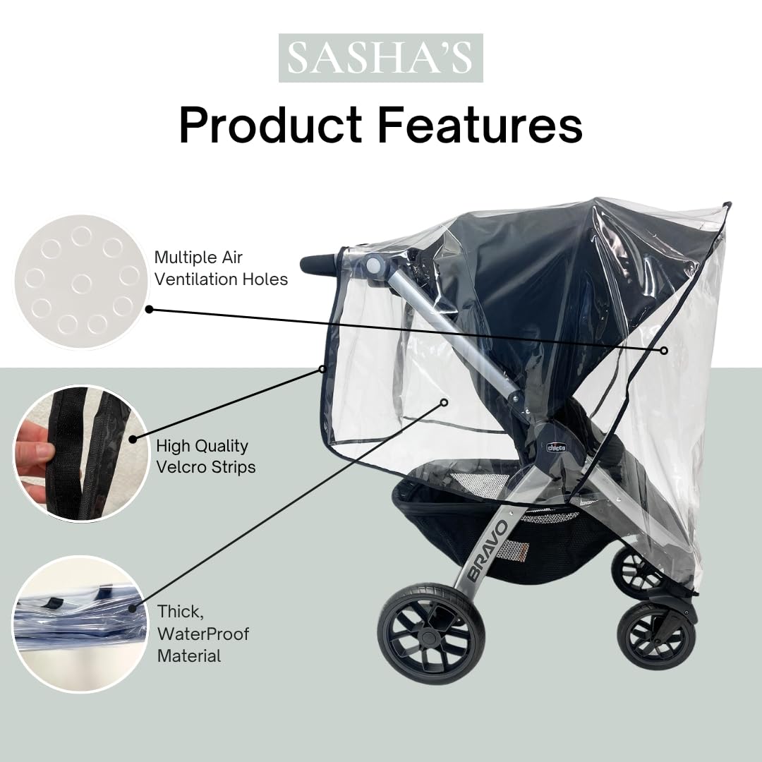 Rain Cover for Chicco Bravo Trio & Primo Travel Systems